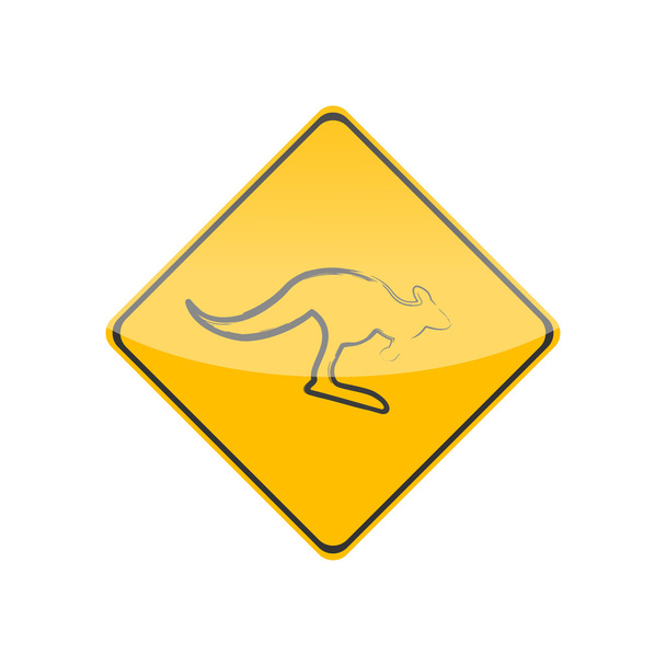 Καγκουρό σημάδι. εικονίδιο με το λογότυπο - Διάνυσμα, εικόνα