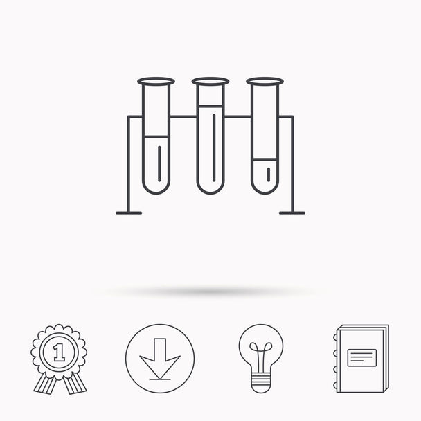 Laboratory bulbs icon. Chemistry sign. - Διάνυσμα, εικόνα