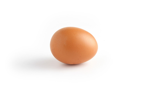 Single egg on white background - Foto, afbeelding