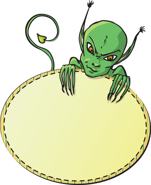 zelený ďábel karta - Vektor, obrázek