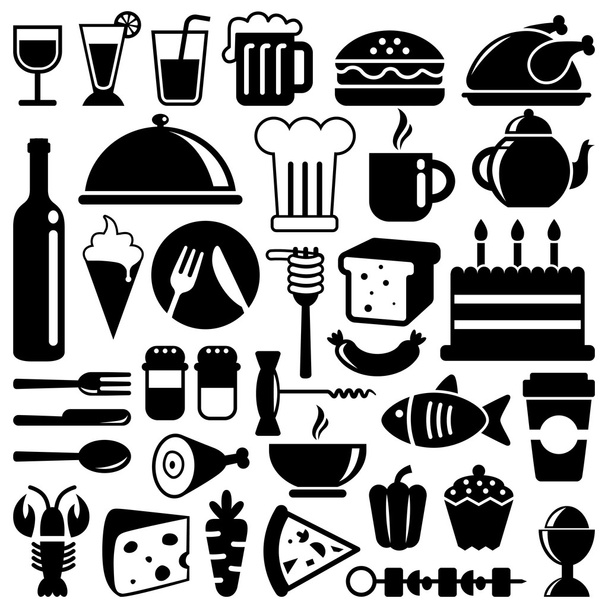 voedsel pictogrammen - Vector, afbeelding
