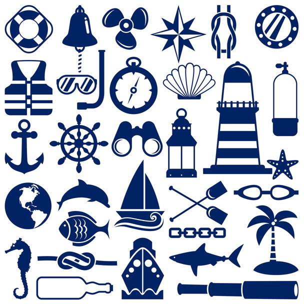 Nautical icons - Vector, Image