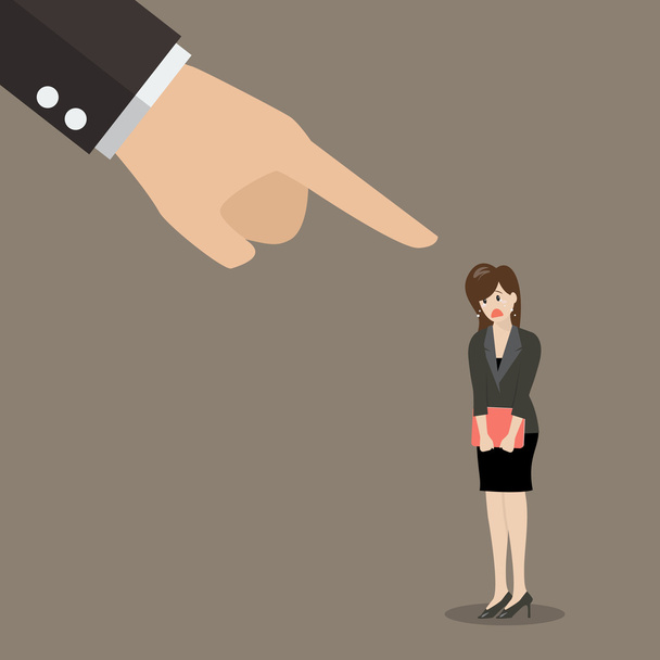 Angry boss being complaining to woman employee - Vector, Image
