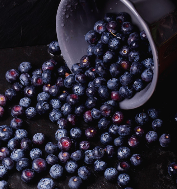 Blueberries, dark rustic style - Photo, Image