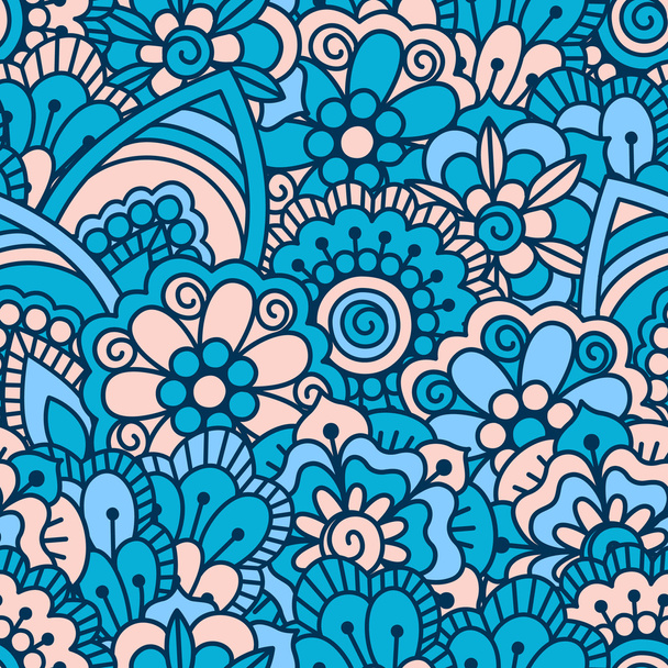 Hand drawn seamless pattern with floral elements.  - Vecteur, image