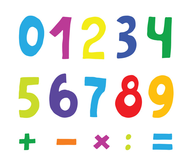 Set of color numbers - Vector, Image