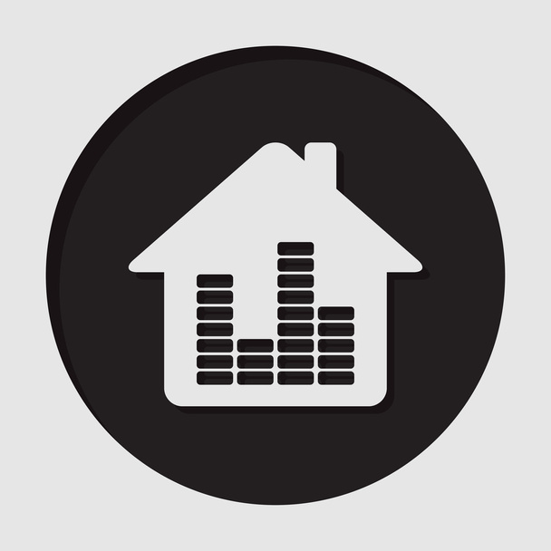 информационный значок - дом с эквалайзером
 - Вектор,изображение
