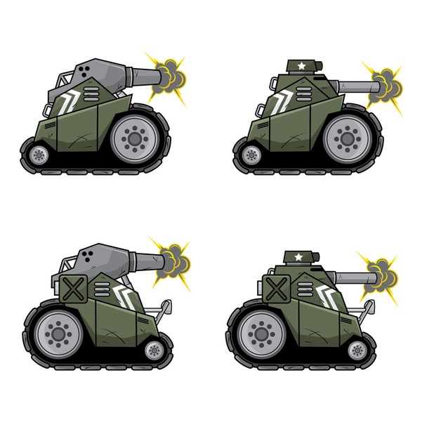 Mini Battle Tank in Action - Διάνυσμα, εικόνα