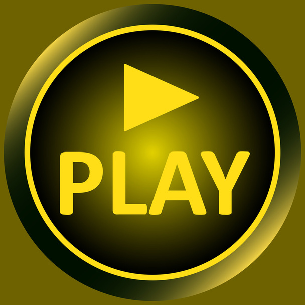 Play ikon sárga és szimbólum - Vektor, kép