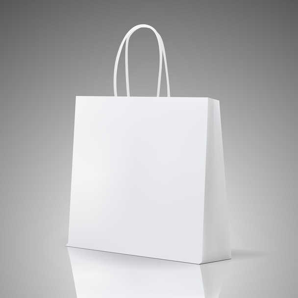 Pusta biała torba na zakupy dla marki i projektowanie - Wektor, obraz