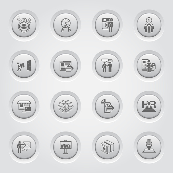 Button Design Business Icons Set - Vektor, obrázek
