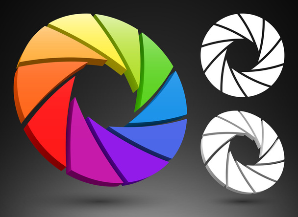 Aperture color wheel 3D - Vetor, Imagem