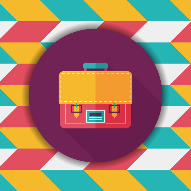 briefcase school bag flat icon with long shadow,eps10 - Vecteur, image
