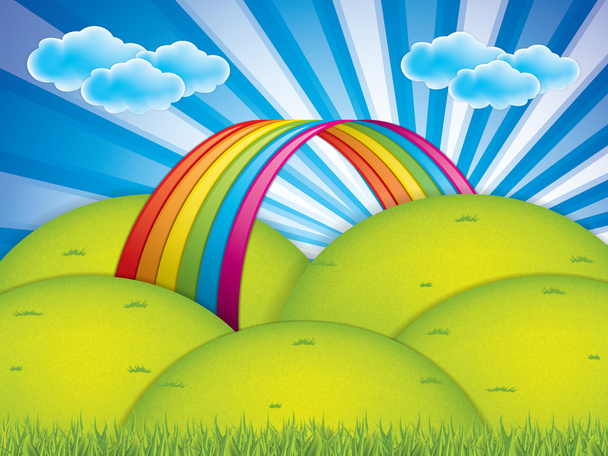 Spring background.Rainbow vector - Vektori, kuva