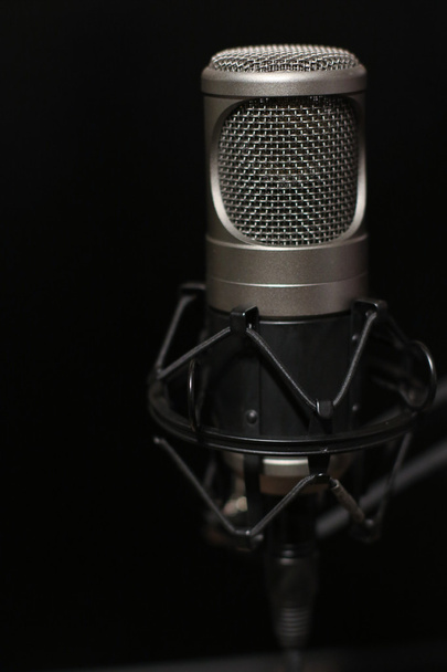 Microfones condensadores de estúdio
 - Foto, Imagem