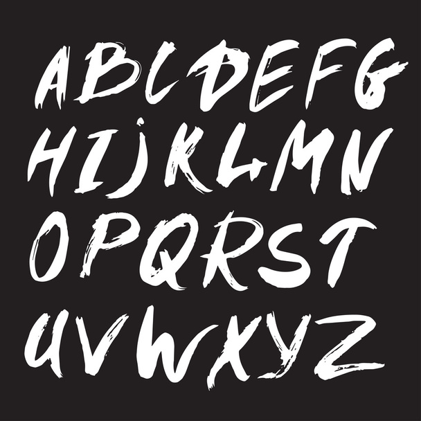 English alphabet - hand drawn with ink brush  - Vector, afbeelding