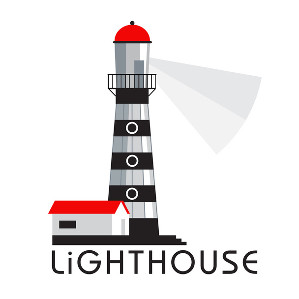 Isolated on white background Lighthouse - Вектор, зображення
