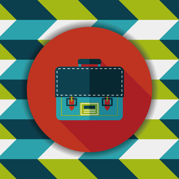 briefcase school bag flat icon with long shadow,eps10 - Вектор, зображення