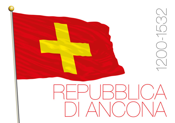 Deniz Cumhuriyeti ancona, tarihsel bayrak, İtalya - Vektör, Görsel