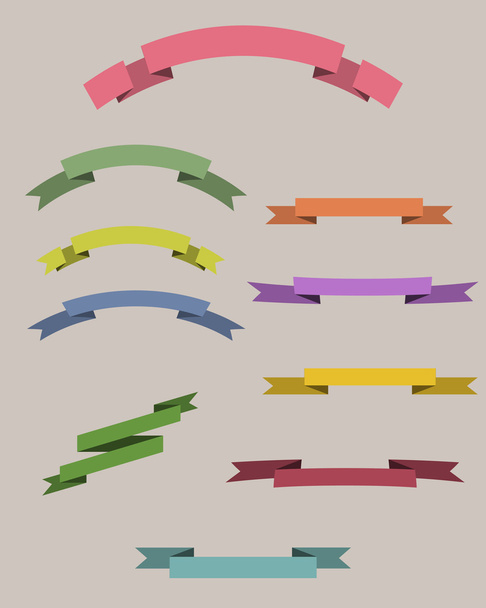 Set of ten vintage ribbons - Vector, afbeelding
