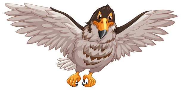 Adler fliegt auf weißem Hintergrund - Vektor, Bild