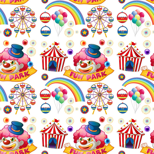 Бесшовные прогулки клоунов и цирка
 - Вектор,изображение