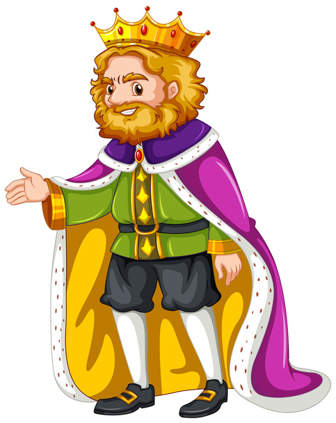 Rey vistiendo bata morada
 - Vector, imagen