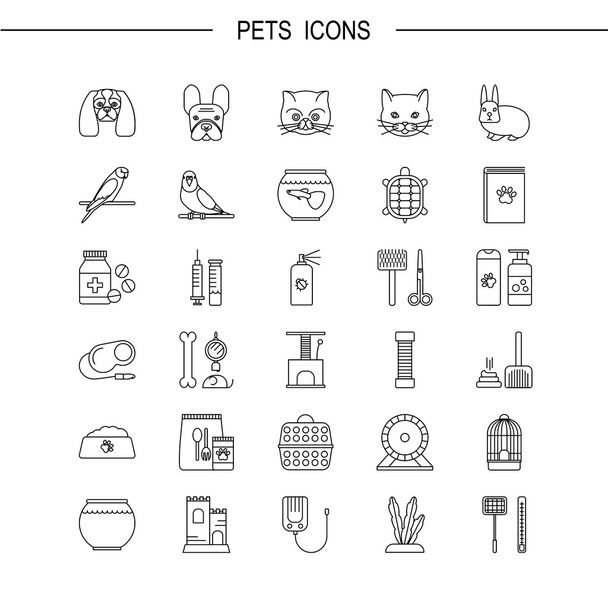 Huisdieren winkel pictogrammen. - Vector, afbeelding