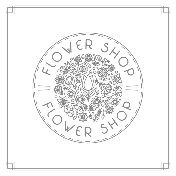 λογότυπο κατάστημα λουλούδι   - Διάνυσμα, εικόνα