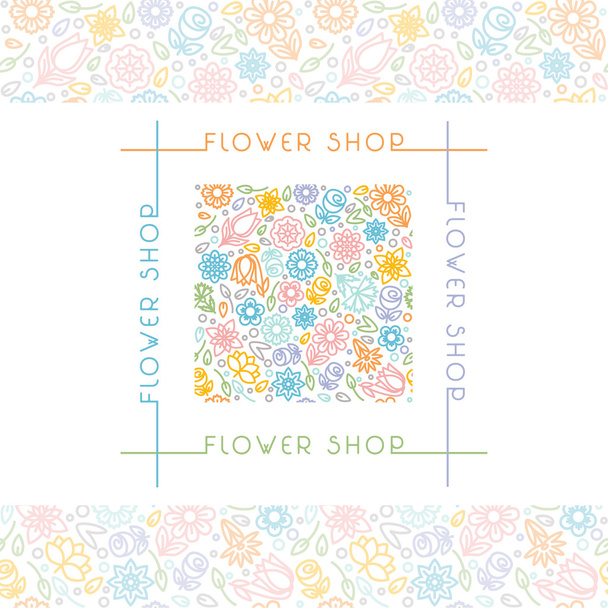 λογότυπο κατάστημα λουλούδι   - Διάνυσμα, εικόνα