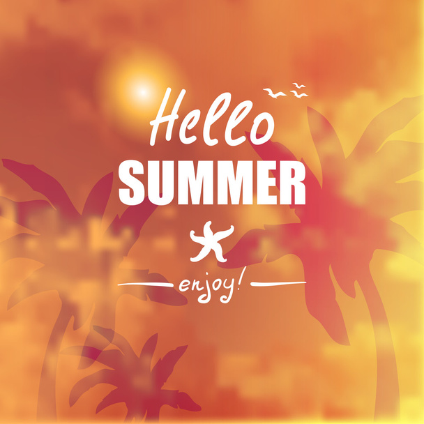 Summer background in trendy blurring background  - Vector, Image