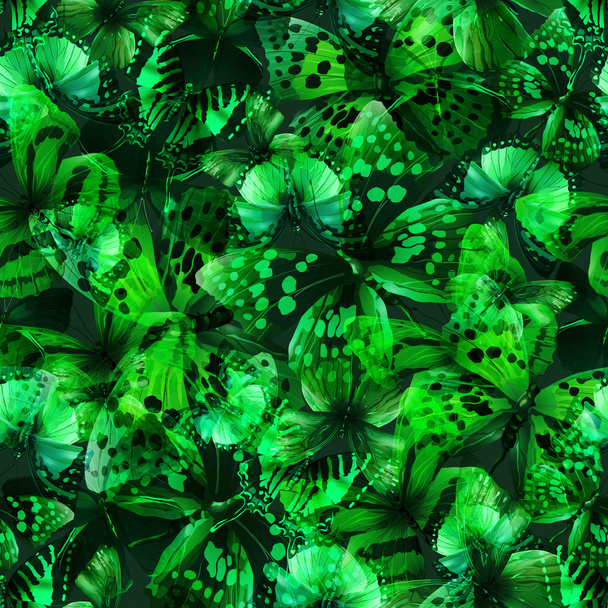 butterfly seamless green - Vektor, obrázek