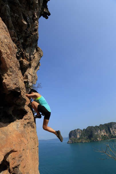 Mujer escalador de roca
  - Foto, Imagen