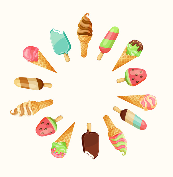 Set of tasty ice cream - Vecteur, image