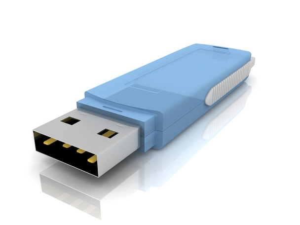 USB storage drive isolated on white - Fotoğraf, Görsel