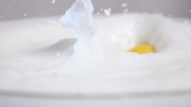 Apples falling down into milk - Footage, Video