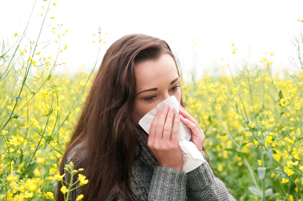 Young woman has hay fever - Photo, Image