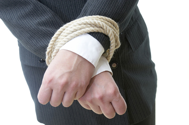 Business hands and rope 3 - 写真・画像