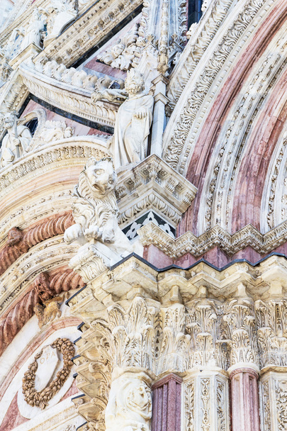Exterior of the cathedral in Siena closeup - Zdjęcie, obraz