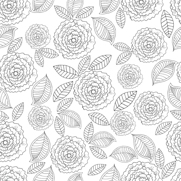 定型化された花の華やかなシームレス パターン ベクトル - ベクター画像