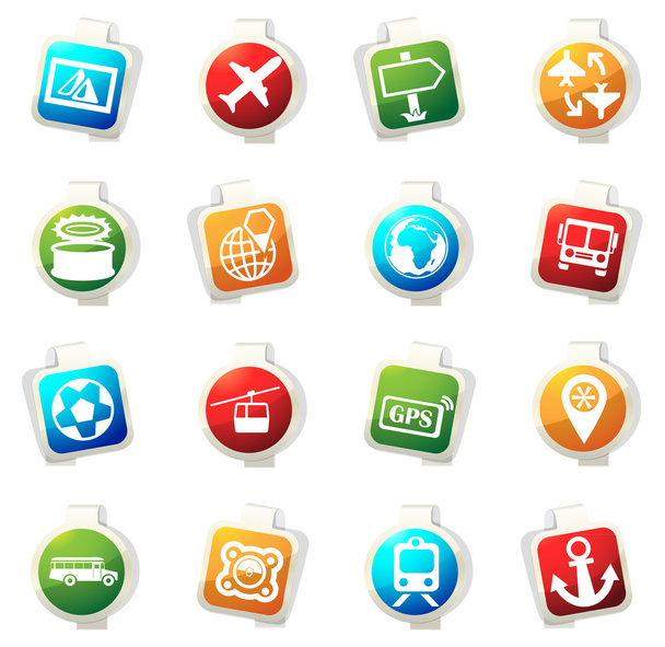 Travel icons set - Vector, Image