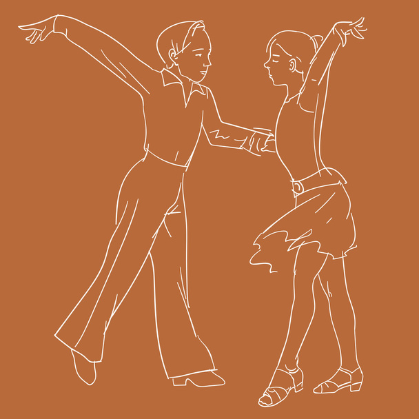Children dancing couple - Vector, Image