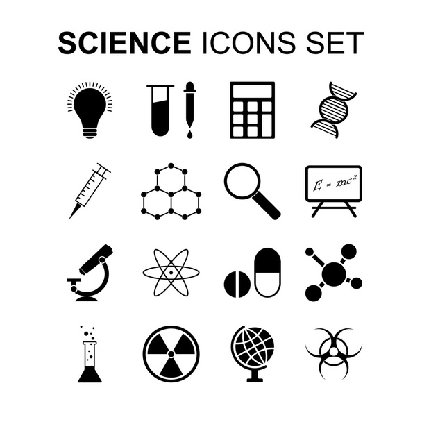 Conjunto de iconos científicos. Ilustración vectorial
 - Vector, Imagen