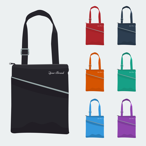Набір Детальна сумка з блискавкою і кишеньковим плоским кольором. Акційний подарунок
  - Вектор, зображення