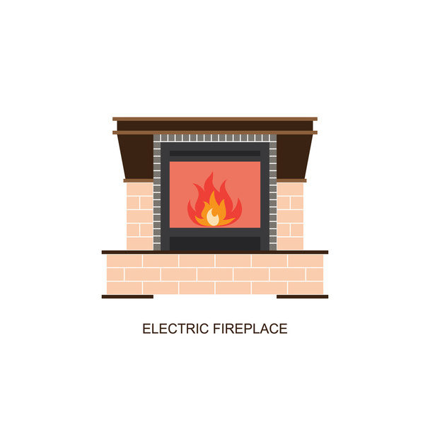 Electric fireplace vector illustration - Vector, Image
