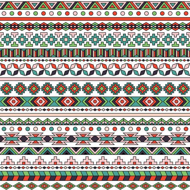 Patrón colorido inconsútil tribal popular del vector
 - Vector, imagen