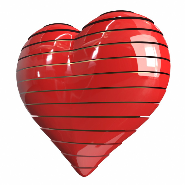 Cut into slices of the heart. 3d illustration - Photo, Image
