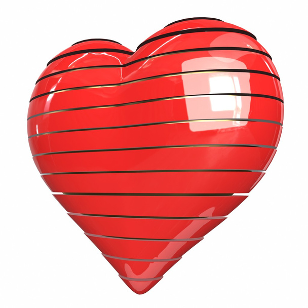 Snijd in plakjes van het hart. 3D illustratie - Foto, afbeelding