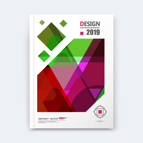 Abstract composition, fancy font texture, line section construction, red, green purple color a4 brochure title sheet, creative lozenge figure icon, rhombus logo surface, patch banner form, flyer fiber - Vector, Image