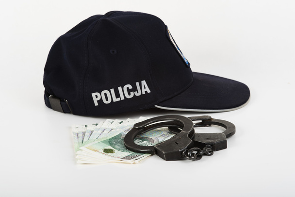 Menottes, argent et police
. - Photo, image